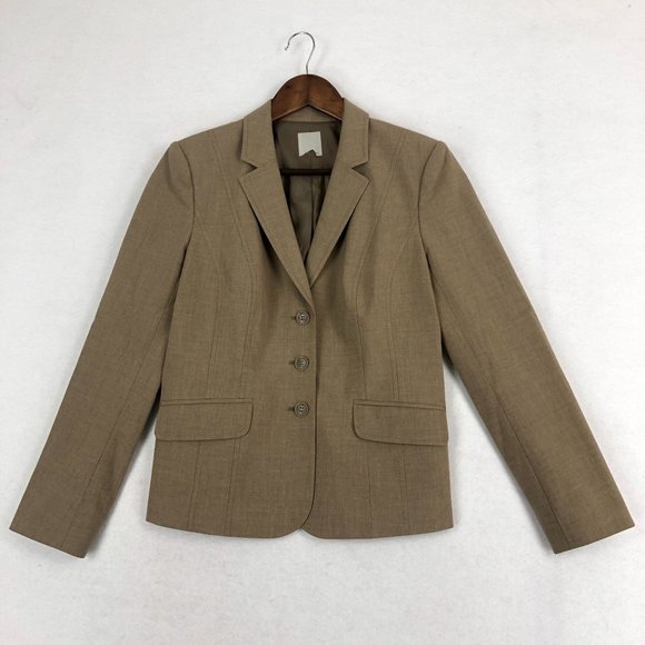 Halogen Women's Size S** Brown Single Breasted Three-Button Blazer Jacket - Picture 1 of 9